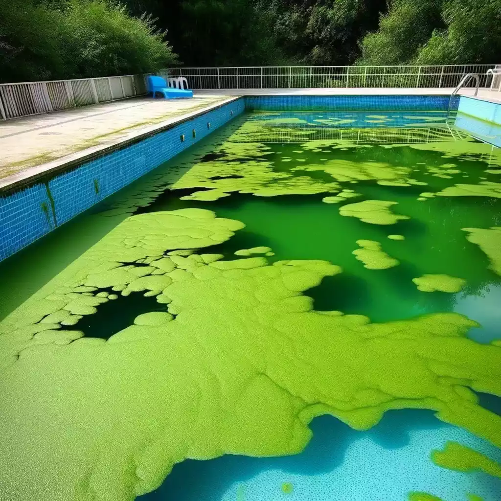 Picture of algae growing in swimming pool
