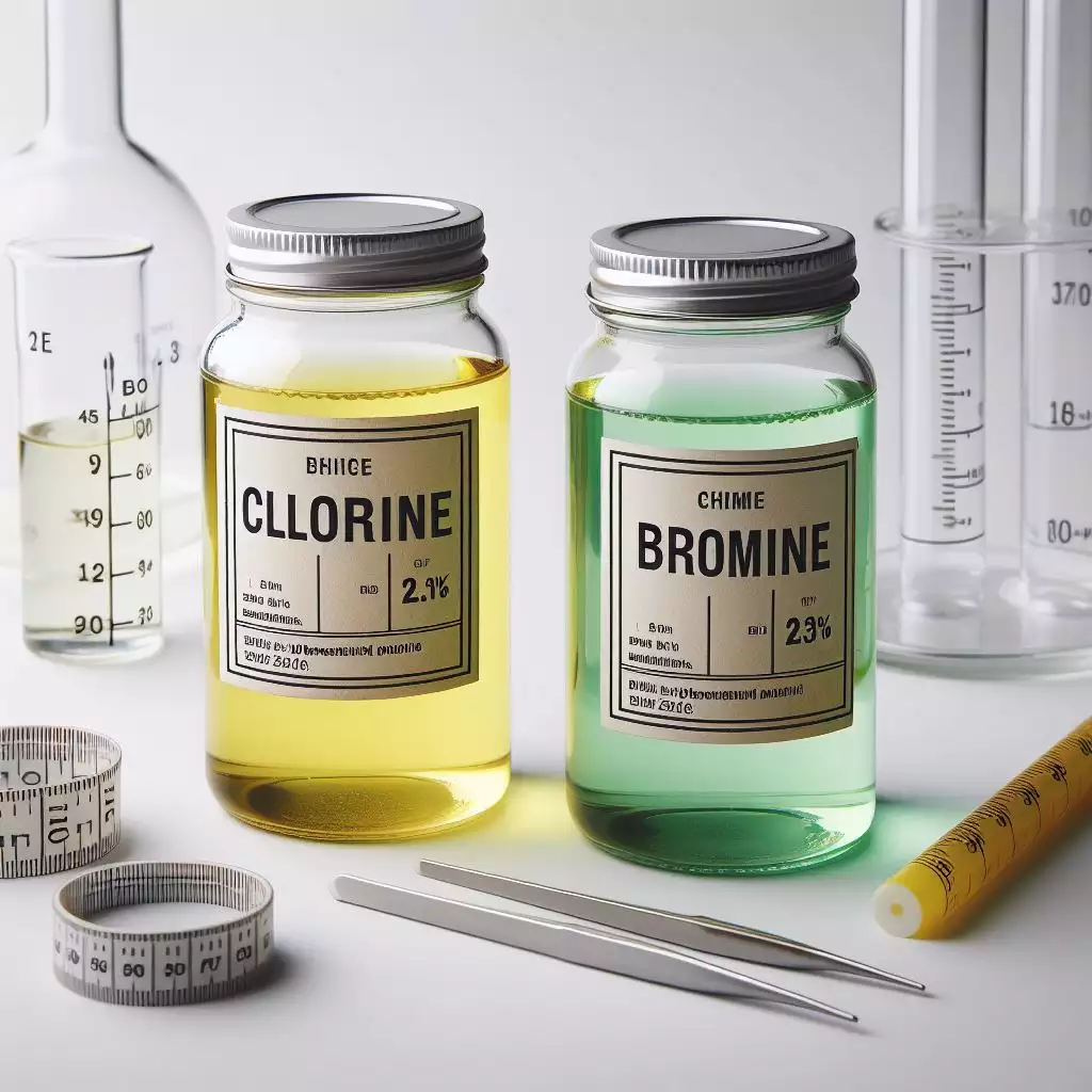 Pictures comparing chlorine and bromine